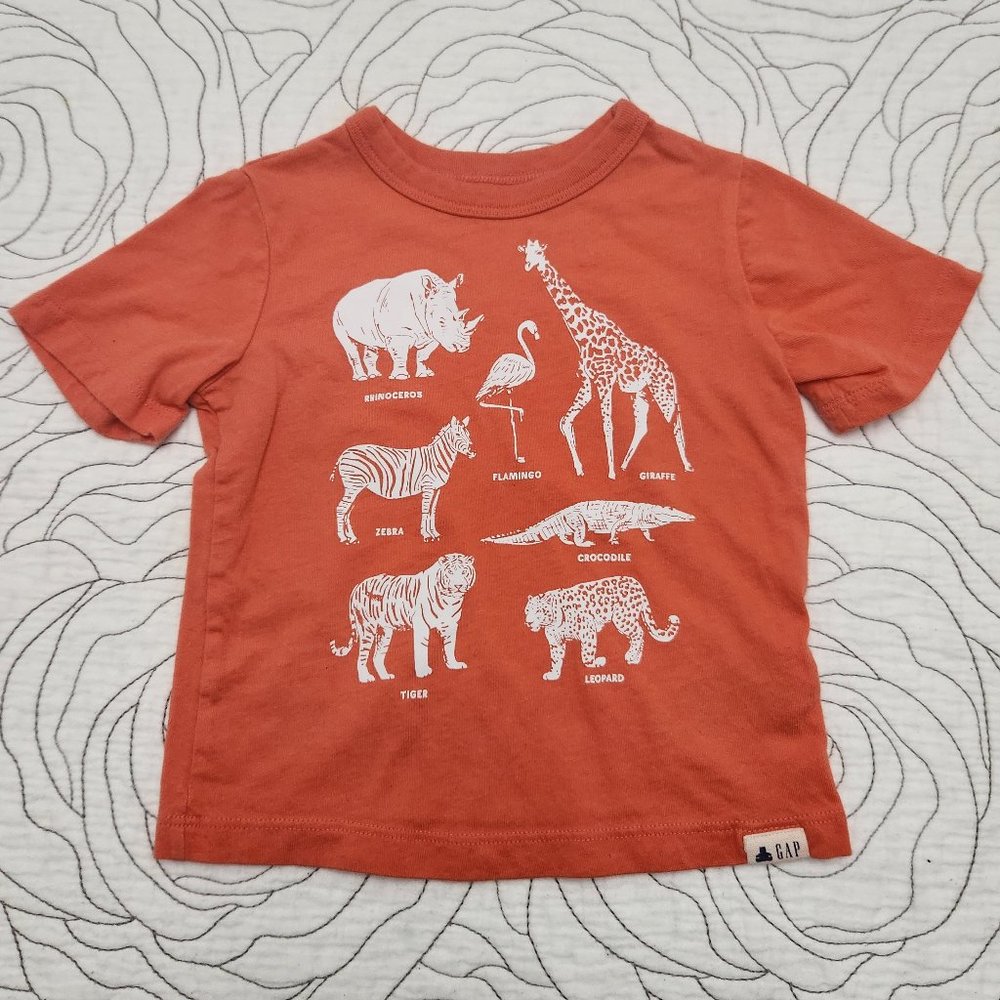 [12-18M] Orange Zoo Animals Short Sleeve Tee